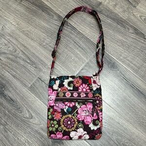 VERA BRADLEY, Hipster Crossbody Purse RETIRED Mod Floral Pink Print